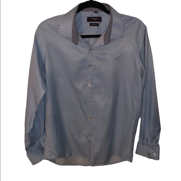 Vitarelli Men's Light Blue Button Down Shirt - Picture 1 of 7